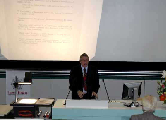 Prof. Dr. Alan Weir, Laudatio for Dr. Stephan Leuenberger

